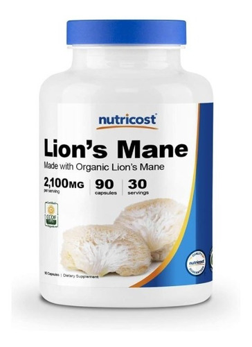 Nutricost Organic Lion Male Melena Leon, 2100mg, 30 Porcione