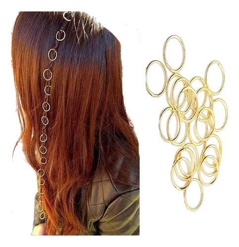 10 Argollas Lisas Dorado Sin Dije Para Trenzas Braids Box