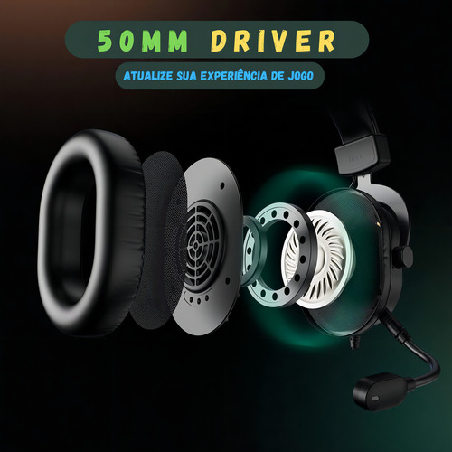 Headset Fifine Ampligame H6 Rgb 7.1 Surround Gamer -black