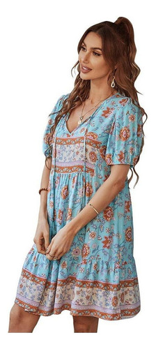 Elegante Vestido Casual De Estilo Étnico De Estilo Bohemio