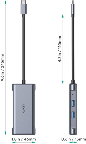 Adaptador Usb-c - 2 Port Usb 3.0 + Hdmi + Red + Pd - Pc/mac