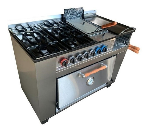 Imagen 2 de 6 de Cocina industrial Tecno Calor 1150 a gas 4 hornallas puerta ciega