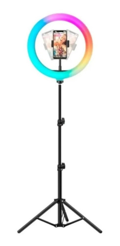 Imagen 8 de 9 de Aro Led 26 Cm Usb Rgb Para Celular + Trípode