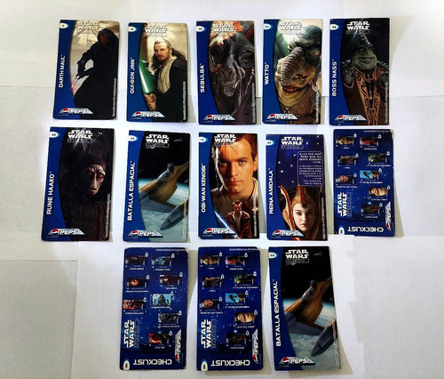 Lote 13 Tarjetas Star Wars Episodio 1 Pepsi Cards 
