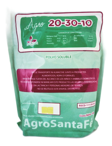 3kg Ultra 20-30-10 Nutriente Foliar P/ Desarrollo De Plantas