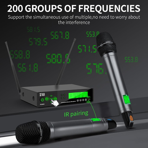 M400 Sistema De Micrófono Inalámbrico Uhf De 4 Canales Con 2
