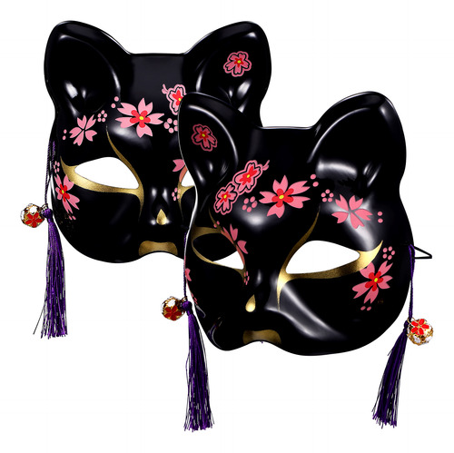 Disfraz De Máscara De Hombre Con Forma De Gato Sakura Negro,