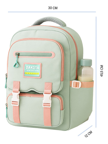Mochila Infantil Dakota Blanco Escolar 17L Con Compartimentos