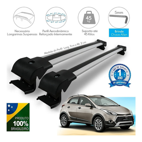 Travessa Teto Hyundai Hb20x Rack Bagageiro Maleiro