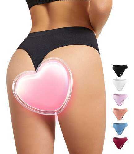 Tanga De Una Pieza Sin Costuras Cintura Baja Para Mujer 6pcs