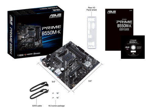Placa Asus Prime B550m-k, Amd Am4, 4 Ddr4, Sop. 128gb Ram