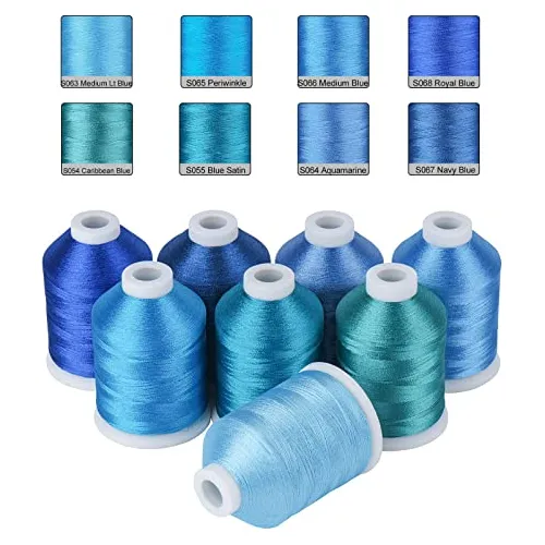 Hilo De Bordar Azul 8 Colores Madeira, 550 Yardas, 40wt...