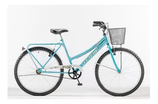 Bicicleta paseo femenina Futura Country R26 frenos v-brakes color celeste con pie de apoyo