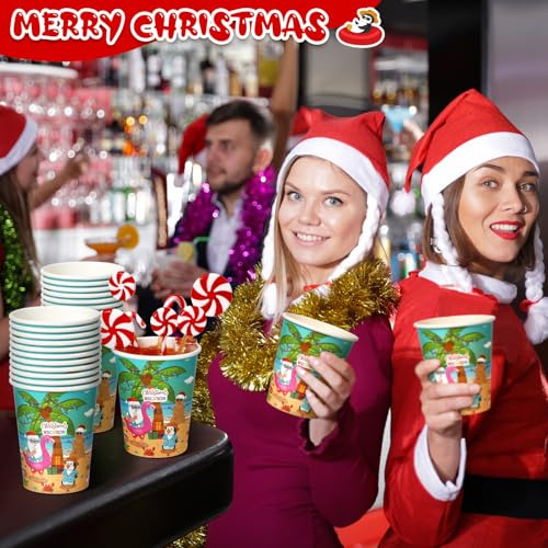 100 Vasos Desechables De Café De 8 Oz De Navidad En Julio Co