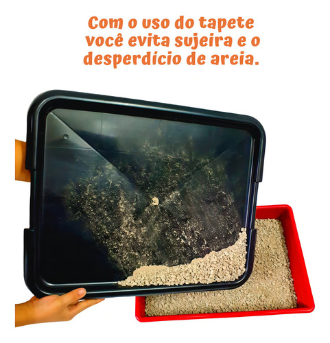 Alfombrilla colectora de arena para caja de arena con forma de gato Color rojo: Pipi