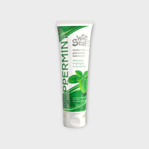 Lubricante A Base De Agua Wet Stuff Sabor Menta 100 Ml