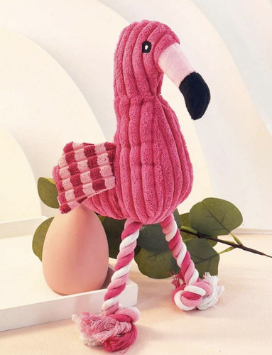 Juguete Para Perro, Flamingo Peluche Con Cuerda Para Morder