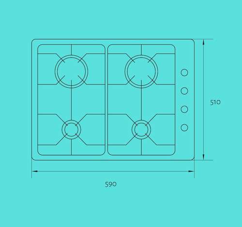 Imagen 3 de 6 de Anafe De Cocina Tst Gas 4 Hornallas Envio Gratis Ccy+