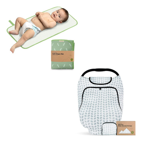 Keababies Cambiador De Pañales Portátil Y Funda Para Asiento
