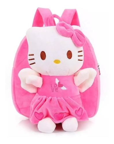 Mochila Infantil Preescolar Felpa Hello Kitty Muñeca 2 Color