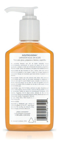 Limpiador Facial Neutrógena Acné Wash Sin Aceites 177ml Tipo De Piel Grasa