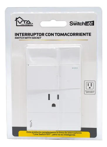 Toma P/t + Interruptor Sencillo Switch Iot Blanco