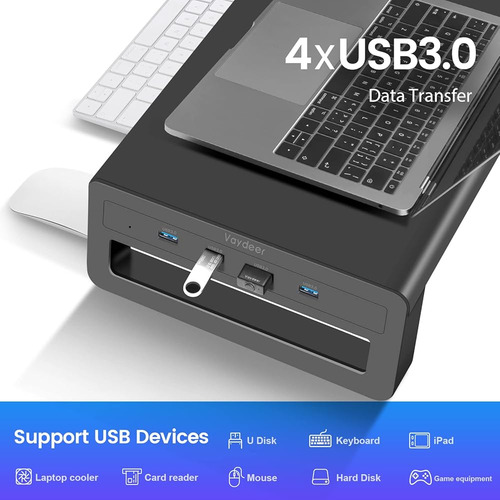 Vaydeer Dual Monitor Stand Computer Riser Con Puertos Usb 3.