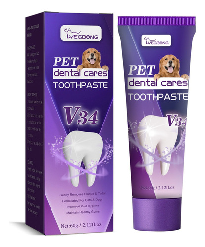 Pasta De Dientes Pet Cares, Manchas, Sarro, 60 G