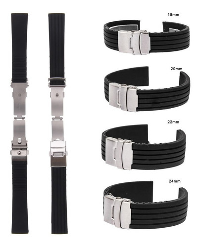 Pulseira De Borracha Silicone 22mm Deployant -seiko Citizen
