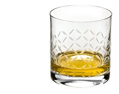 Imagen 1 de 3 de Vaso De Whisky Cristal Bohemia Tallado Barline 280ml