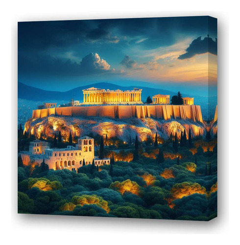 Cuadro 45x45cm Acropolis Antigua Grecia Paisaje Viaje M1