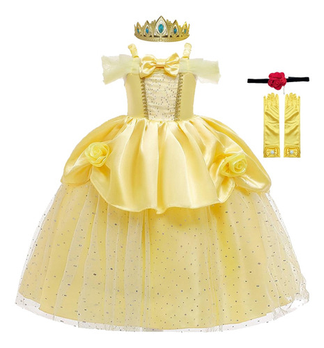 Vestido De Cosplay Belle Princess Para Niñas, Vestidos De Th