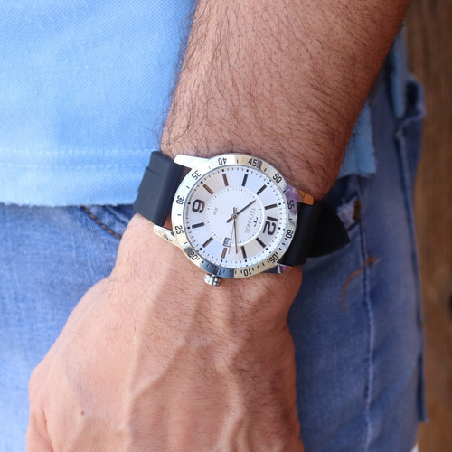 Relógio Technos Masculino Preto Prata 2115mul/8k Original