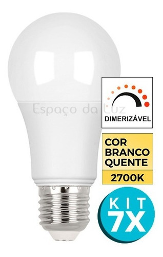 7x Lampada Led Bulbo Dimerizável Bdt 9,8w E27-sth7250/27