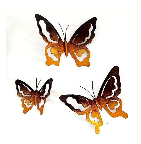 3 Mariposas Pintadas A Mano Lámina 03 Artesanía Mexicana 