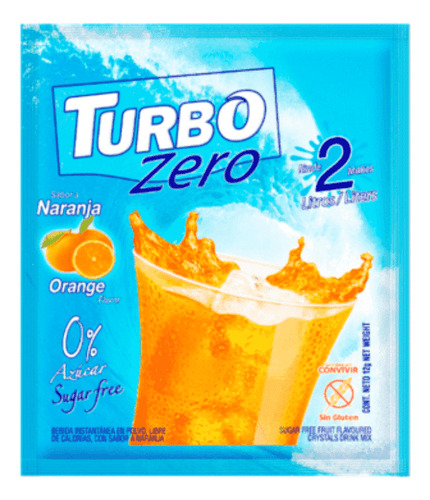 Turbo Zero Jugo De Naranja Sin Gluten Caja 10 Sobres