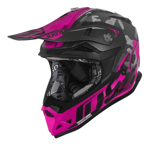 Casco Cross Just1 Junior J32 Swat Camo Rosa Moteros