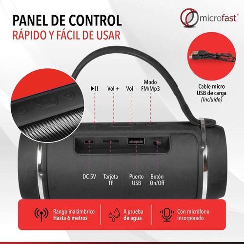 Parlante Bluetooth Portátil Inalámbrico Batería 12hs Potente