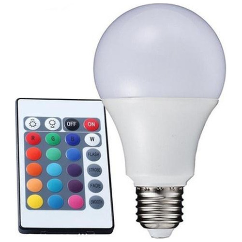 Lâmpada Led Muda De Cor Com Controle Remoto Rgb 7w Rixme