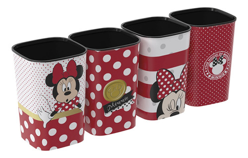 Set X 4 Vasos Portalapices Minnie Disney 200 Ml Escolar