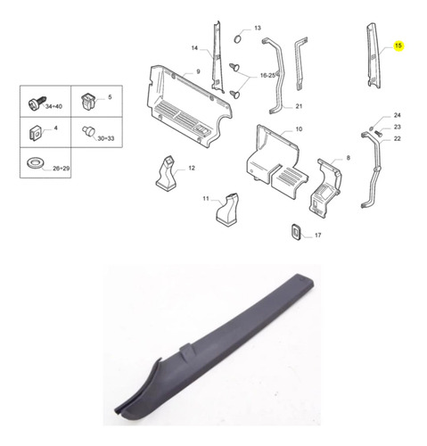 Revestimiento Interno Columna Izquierdo Stralis Eurotech
