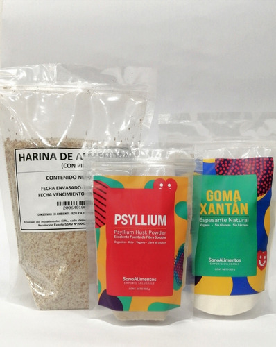 Pack Keto ( Harina Almendra C/piel, Goma Xanthan, Psyllium)