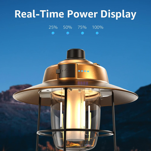 Lepro Linterna De Camping Led Vintage Recargable, Banco De E