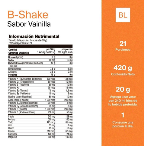 B Shake Malteada De Vainilla
