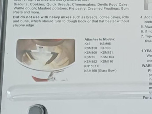 Batidor Paleta Borde Flexible Raspadores Batidora Kitchenaid