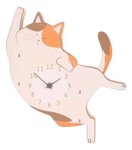 Reloj De Pared De Animales, Arte Decorativo Gato 30x27x5cm