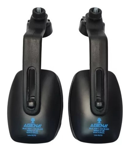 Kit Abafador Para Capacete Protetor Auditivo Ars Agena 24 Db Cor Preto