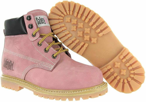 Bota Punta De Acero Rosada Marca Americana Girl Cuotas sin