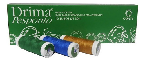 Linha De Costura Drima Pesponto Coats - Cx 10 Unidades Cor 0000n - Preta