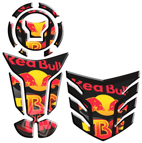 Kit Adesivo Tanque Bocal Rabeta Fan Titan 160 Red Bull 9